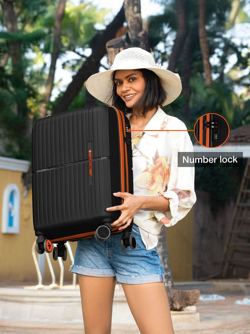 NASHER MILES 55cm 8-Wheel Black Cabin Suitcase - Image 5