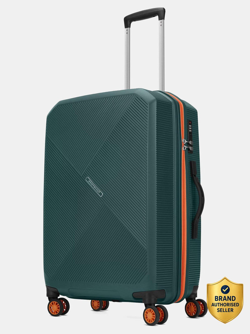 Aristocrat ARISTOCRAT Apex Hard Side Polypropylene Luggage | Trolley Bag with Combination Lock Check-in Suitcase 8 Wheels - 27 Inch