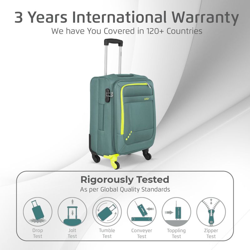 SAFARI STAR 55 4W Small Cabin Suitcase 57cm Sage Green - Image 5