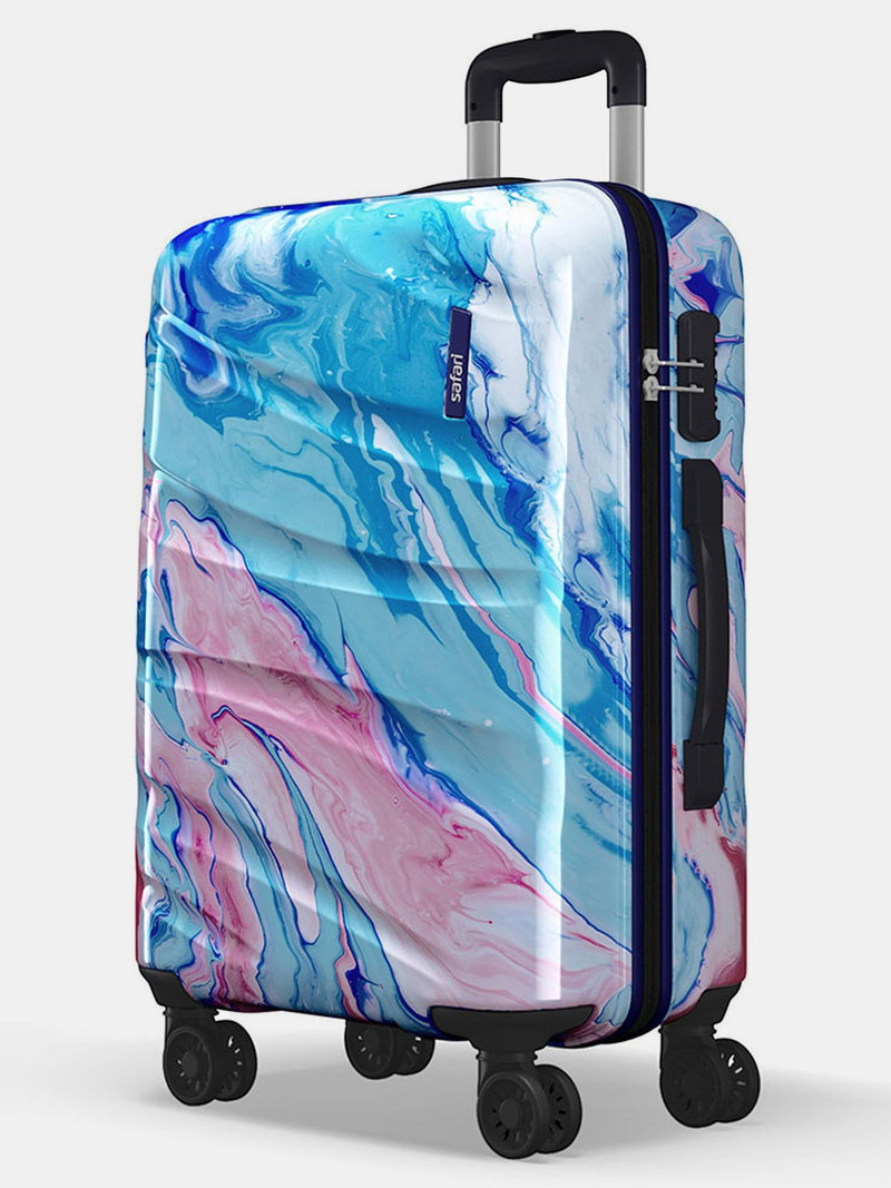 Safari SAFARI Large Check-in Suitcase (77 cm) 8 Wheels - Hue Printed Trolley Bag - Blue