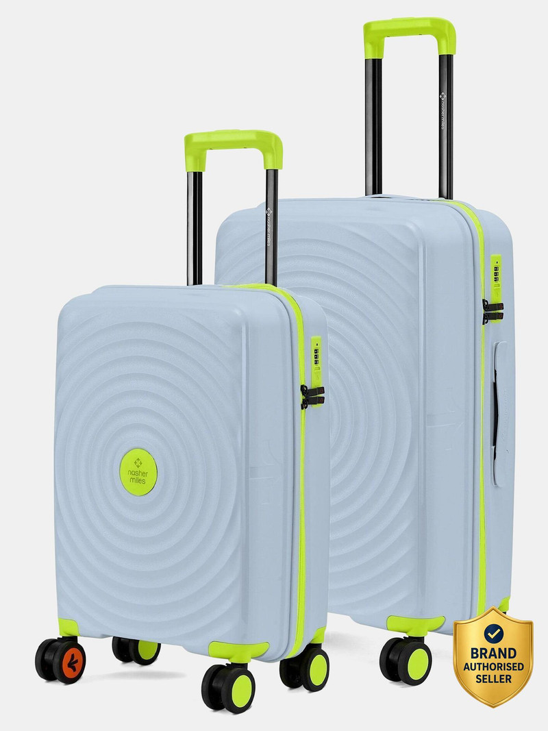 Nasher Miles NASHER MILES Goa Polypropylene Hard-Sided Trolley Bags 55 & 65 cm Lightweight Durable Cabin & Check-in Set 8 Wheels - 24 inch