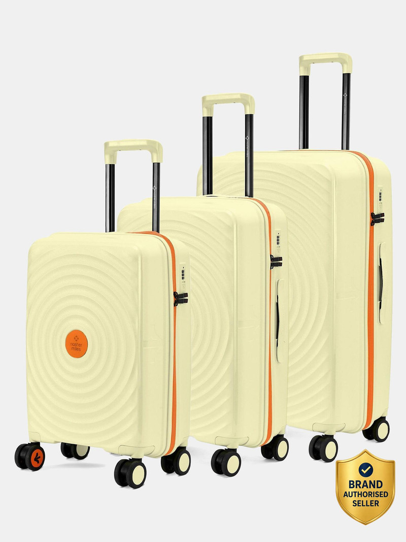 Nasher Miles NASHER MILES Goa Polypropylene Hard-Sided Trolley Bags 55, 65 & 75 cm Lightweight Durable Cabin & Check-in Set 8 Wheels - 28 inch