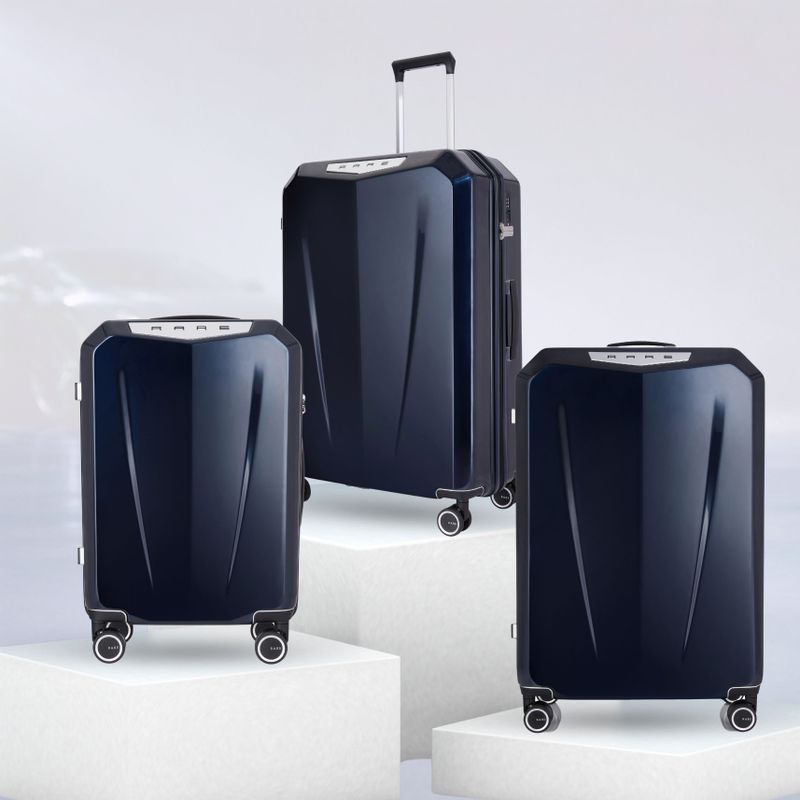 Rare Rabbit Rare Rabbit Hard Body Set of 3 Luggage 8 Wheels - Gallardo - Blue