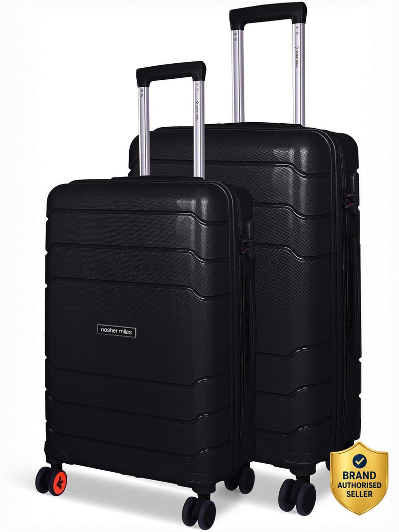 Nasher Miles NASHER MILES Lisbon Hard-Sided Polypropylene Trolley Bag Set 55 & 65 cm Durable Lightweight Cabin & Check-in Set 8 Wheels - 24 inch