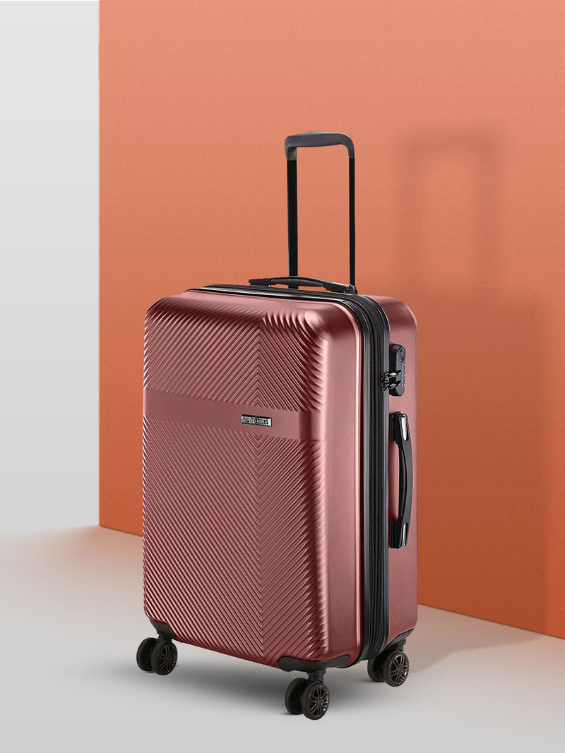 Nasher Miles NASHER MILES Medium Check-in Suitcase (65 cm) 4 Wheels - Fifth Avenue Expander Hard-Side Polycarbonate Check-in Luggage Bag Maroon 24 Inch | 65CM Trolley Bag - Red