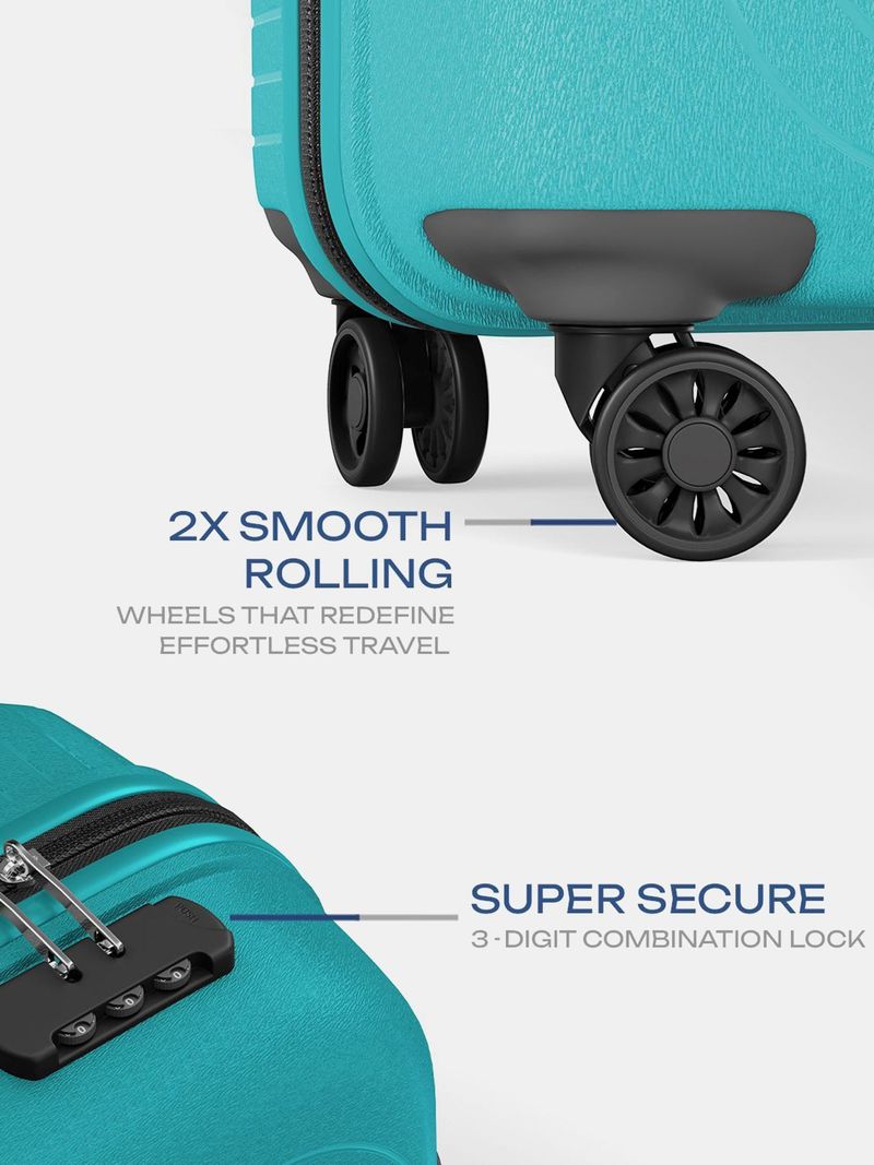 SAFARI Eclipse Neo 55 Teal Silver 8 Wheel Suitcase 55 cm - Image 4