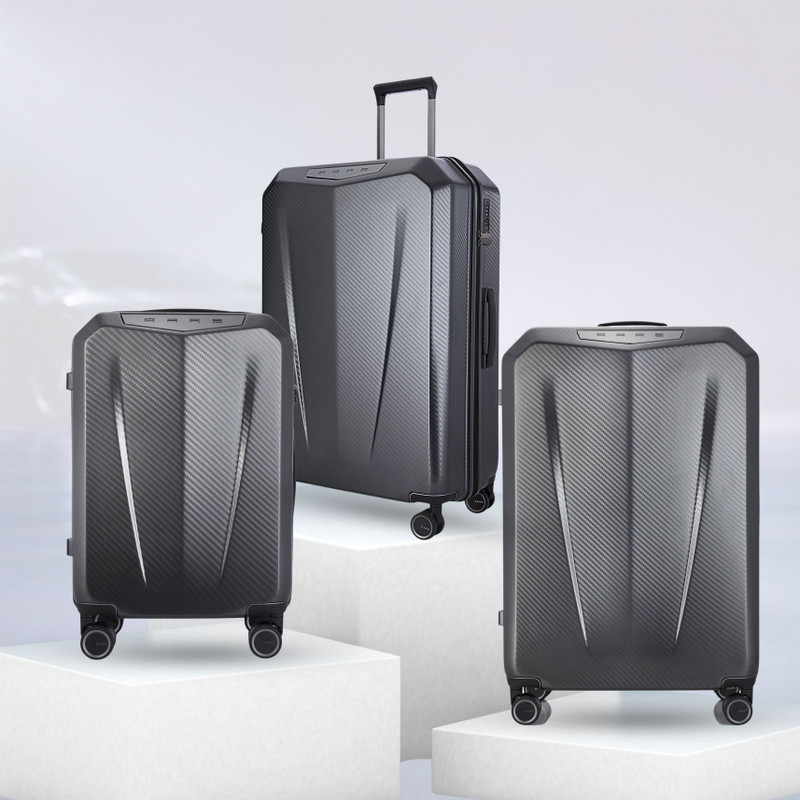 Rare Rabbit Rare Rabbit Hard Body Set of 3 Luggage 8 Wheels - Gallardo - Black