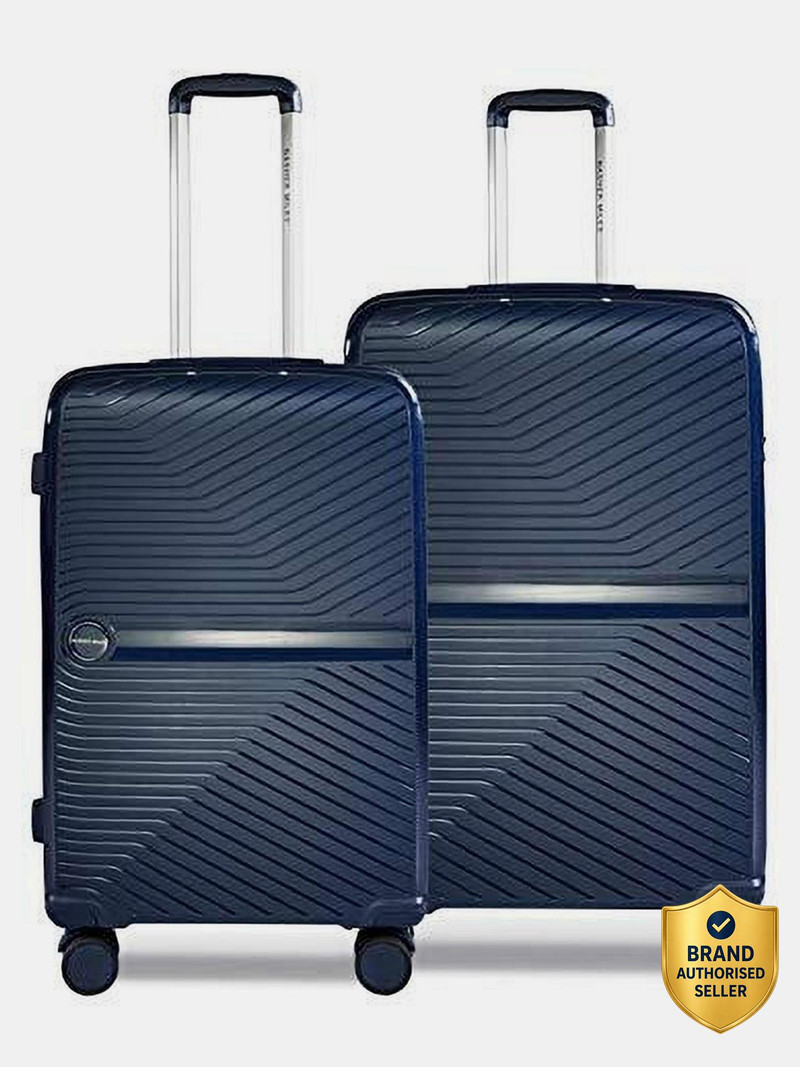 Nasher Miles NASHER MILES Bruges Hard-sided Luggage Set of 2 Navy Blue Trolley Bags (65 & 75 Cm) Check-in Suitcase 8 Wheels - 28 inch