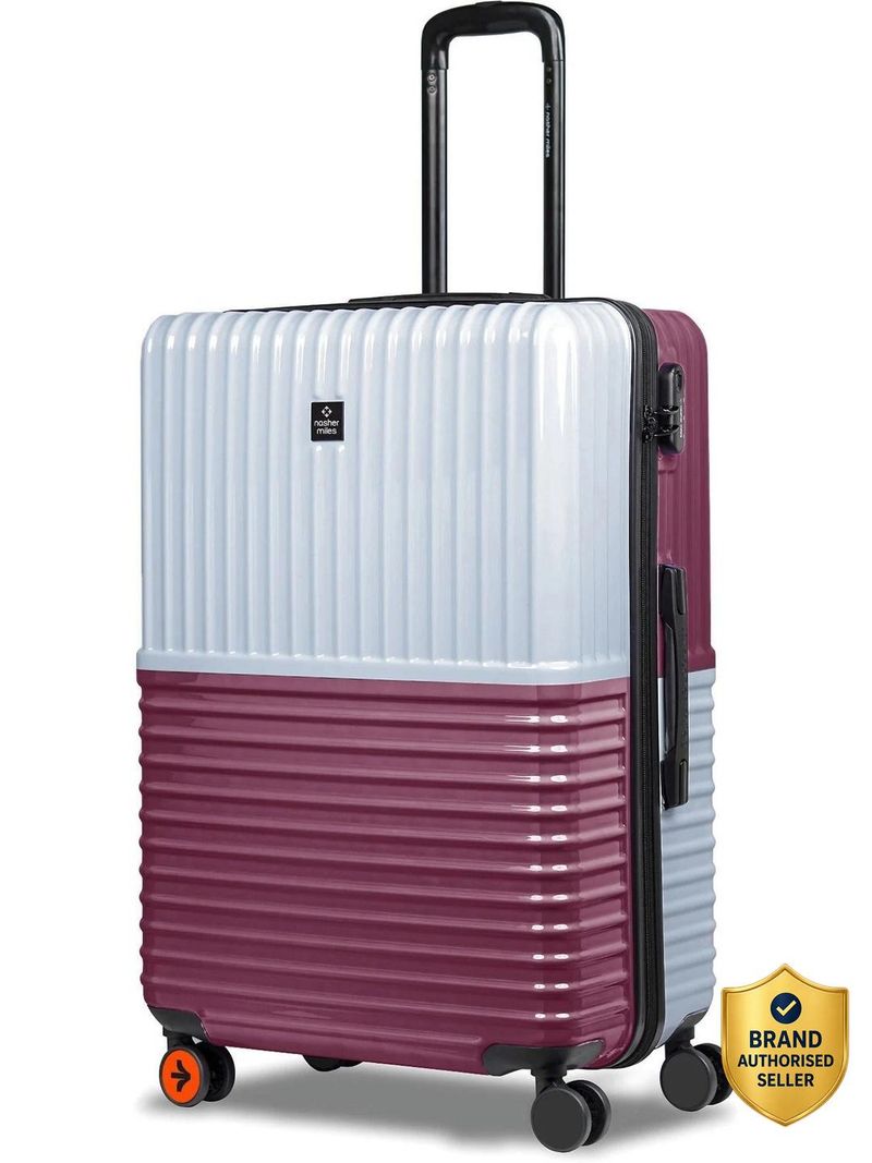 Nasher Miles NASHER MILES Medium Check-in Suitcase (65 cm) 8 Wheels - Istanbul Hard-sided ABS and PC Check-In Luggage Silver and Rose Gold 24 inch Trolley bag