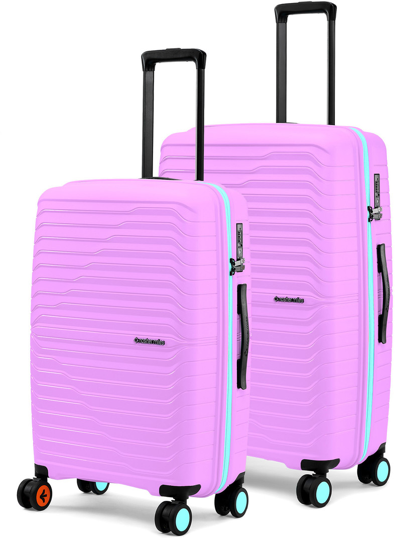 Nasher Miles NASHER MILES Cairo Hard-Sided Polypropylene Luggage Set of 2 Trolley Bag for Travel Check-in Suitcase 8 Wheels - 28 inch