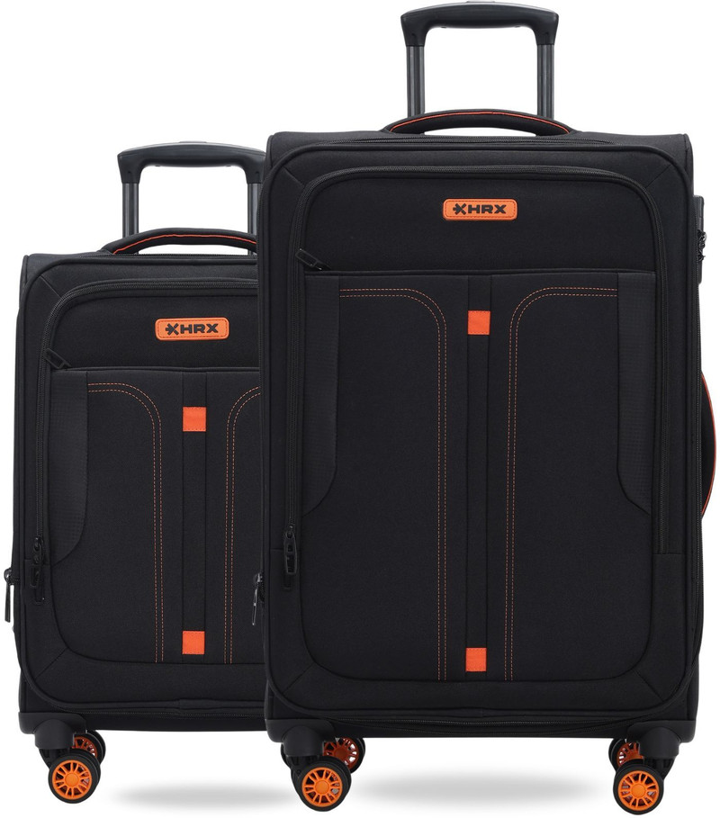HRX HRX Soft Body Set of 2 Luggage 4 Wheels - Overdrive Spinner - Black