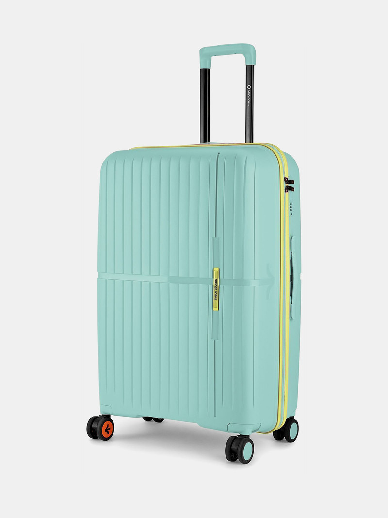 Nasher Miles NASHER MILES Large Check-in Suitcase (75 cm) 8 Wheels - Hard-Sided Polypropylene Check-in Luggage Cool Mint 75cm Trolley Bag - Blue