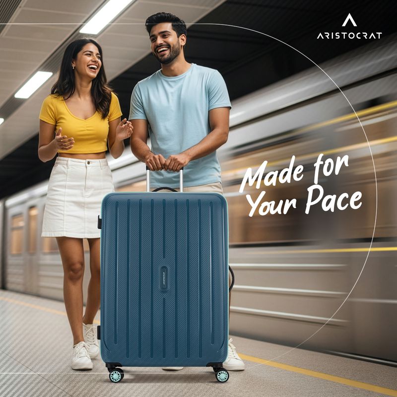 ARISTOCRAT Photon Max 3-Piece Hard Side Luggage, Blue - Image 3