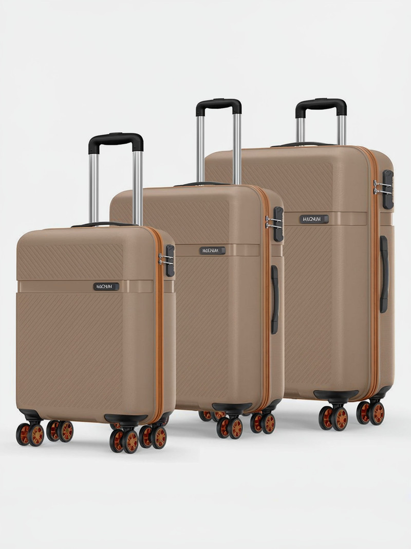 Safari SAFARI Hard Body Set of 3 Luggage 8 Wheels - Fury 556675 4W Fossil - Khaki