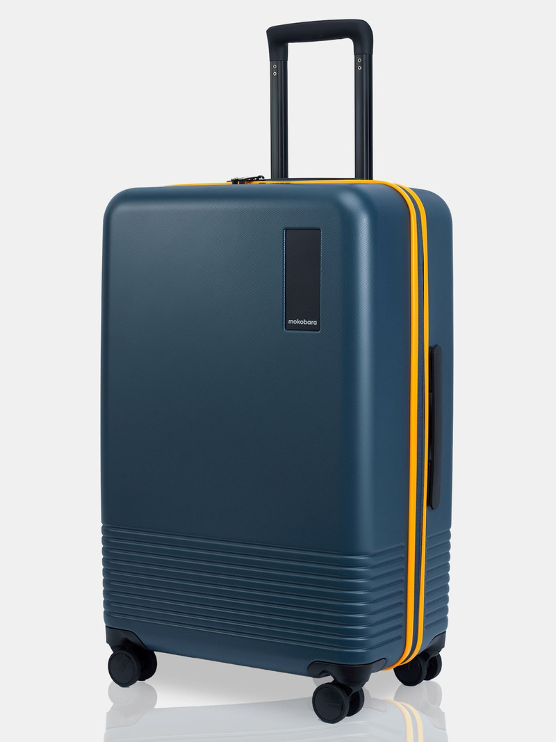 Mokobara Mokobara Medium Check-in Suitcase (68.5 cm) 8 Wheels - The Check-in Medium Luggage Polycarbonate Hardsided Suitcase Trolley - Blue, Yellow