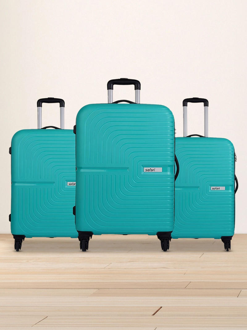Safari SAFARI Hard Body Set of 3 Luggage 4 Wheels - ECLIPSE 3 (Small 55cm | Medium 66cm | Large 75cm) - Teal
