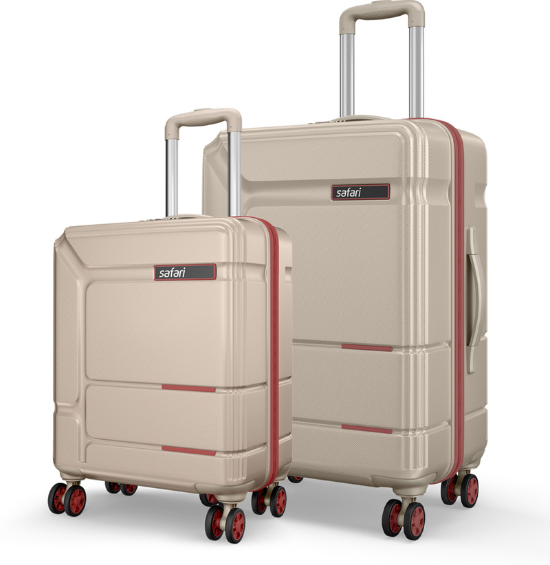 SAFARI Hard Body Set of 2 Luggage 8 Wheels - SQUADRON 55/65 4W DARK CHAMPAGNE - Beige