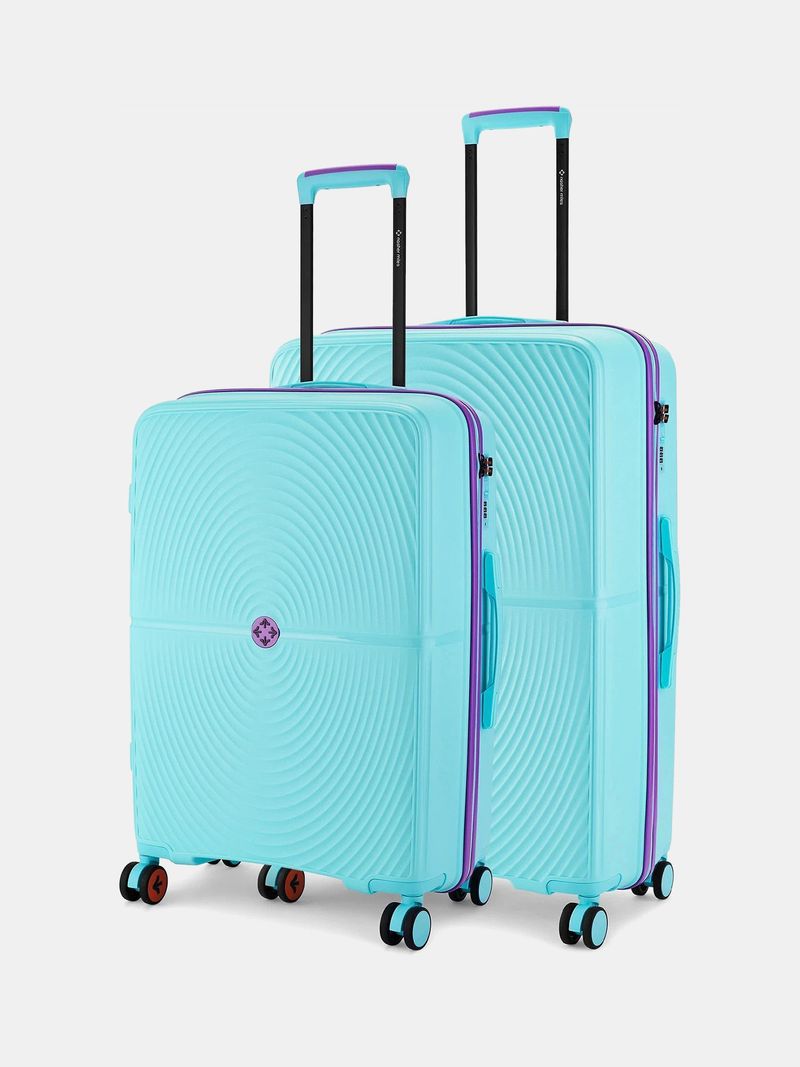 Nasher Miles NASHER MILES Hard Body Set of 2 Luggage 8 Wheels - Bali Polypropylene 65 & 75 cm Medium & Large Lightweight Durable Trolley Bags - Blue