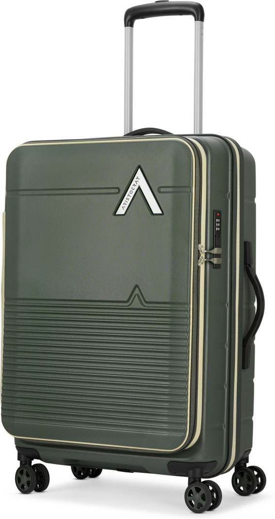 ARISTOCRAT Medium Check-in Suitcase (66 cm) 8 Wheels - Orbit Plus Hard Side Laptop Compartment Trolley Bag With Combination Lock - Green