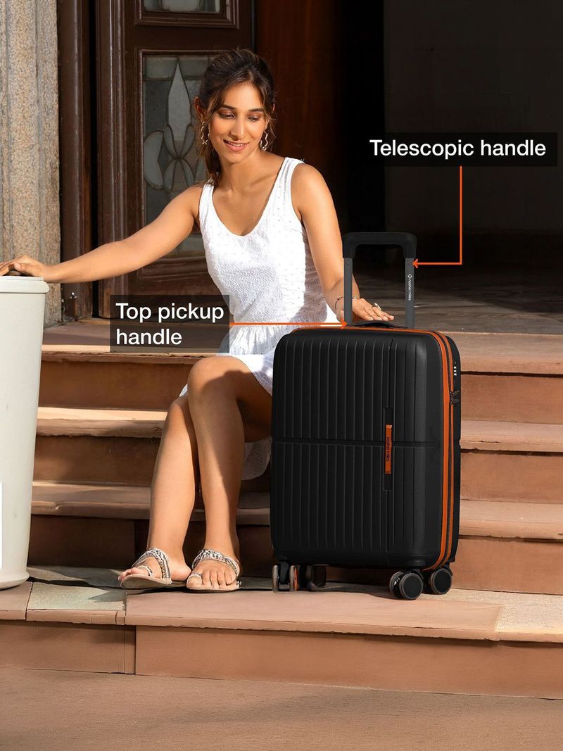 NASHER MILES 55cm 8-Wheel Black Cabin Suitcase - Image 6