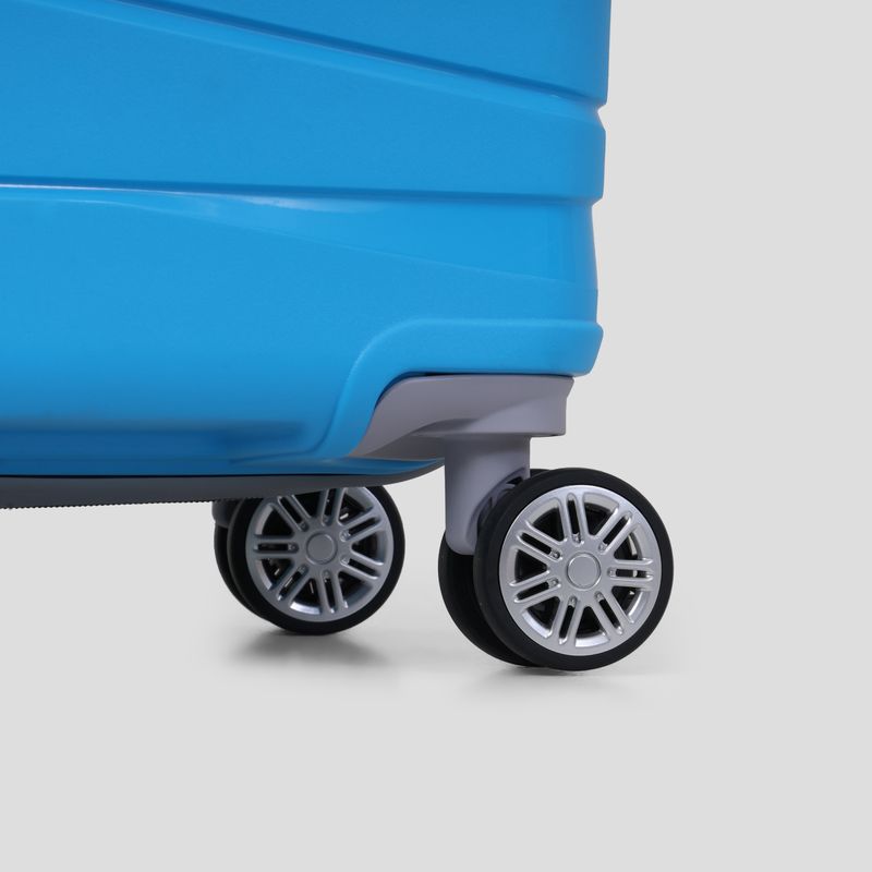 JACY LONDON Small Cabin Suitcase 8 Wheels Blue 55 cm - Image 6
