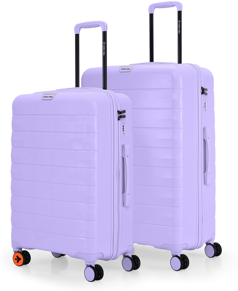 Nasher Miles NASHER MILES Hard Body Set of 2 Luggage 8 Wheels - Vienna Hard-Sided Polypropylene Luggage Set of 2 Purple Trolley Bags (65 & 75cm) - Purple