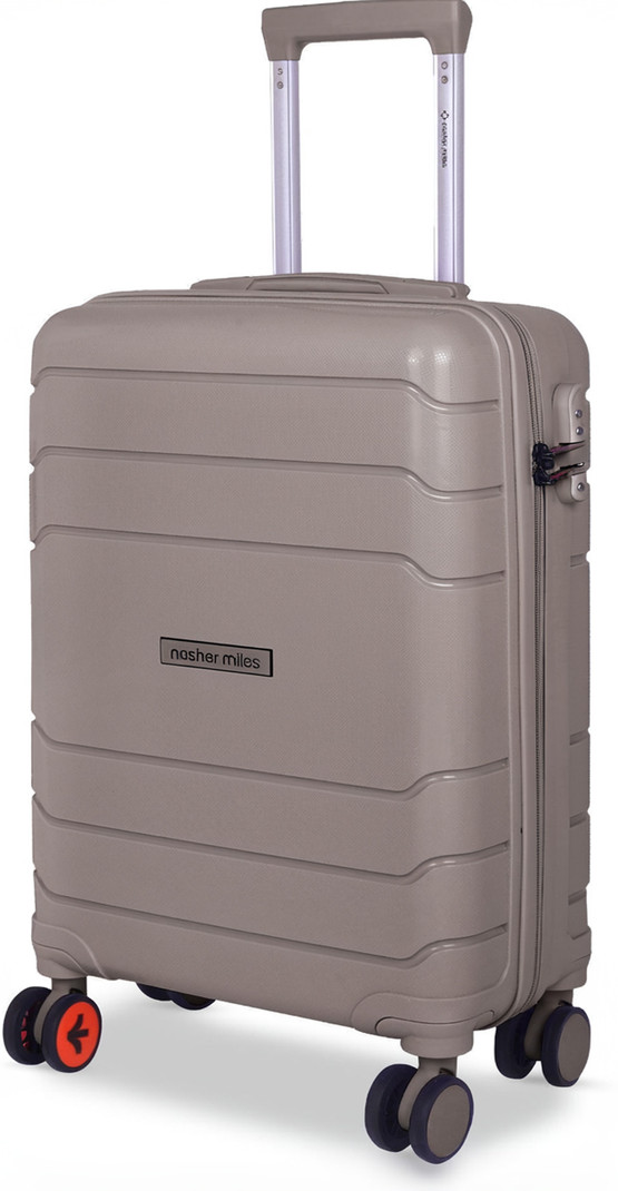 Nasher Miles NASHER MILES Small Cabin Suitcase (55 cm) 8 Wheels - Lisbon Polypropylene 20inch Hard-Sided Spinner Trolley Bag for Travel & Business - Khaki