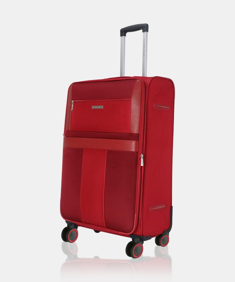 Nasher Miles NASHER MILES Large Check-in Suitcase (75 cm) 4 Wheels - Toledo Expander Soft-Sided Polyester Check-In Luggage Red 28 inch |75cm Trolley bag - Red
