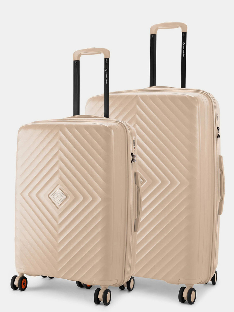 Nasher Miles NASHER MILES Hard Body Set of 2 Luggage 8 Wheels - Antwerp Expander Hardside Polypropylene Champagne Trolley Bag(65&75Cm) - Khaki