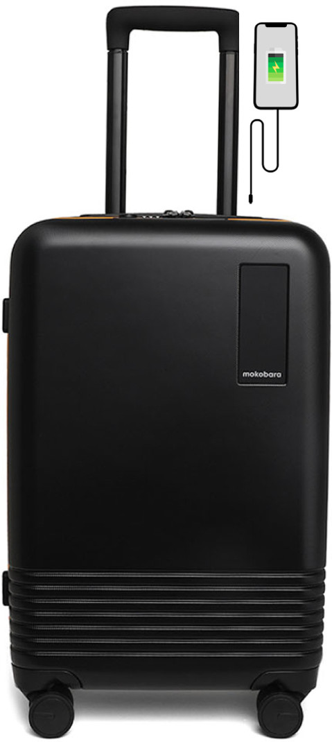 Mokobara Mokobara Cabin Suitcase (57.8 cm) 8 Wheels - The Cabin Hardsided Polycarbonate Carry-On Trolley (Crypto Sunray) - Black, Silver