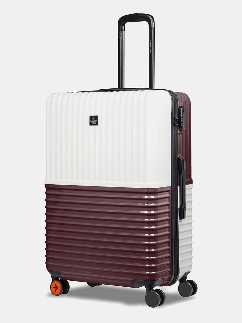 Nasher Miles NASHER MILES Medium Check-in Suitcase (65 cm) 8 Wheels - Hard-Sided ABS and PC Check-In Luggage Cream and Brown 65cm Trolley Bag - Beige, Brown