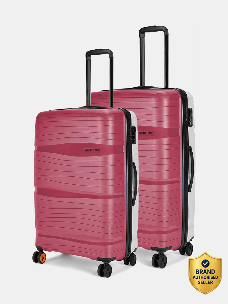 Nasher Miles NASHER MILES Nicobar Hard-Sided Set of 2 (Medium 65cm | Large 75cm) Check-in Suitcase 8 Wheels - 28 inch