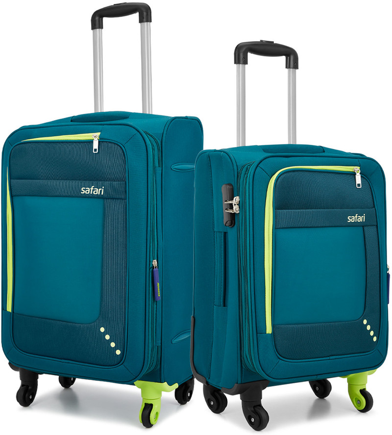 safari soft body set of 2 luggage 4 wheels - star 55/65 4w teal - teal