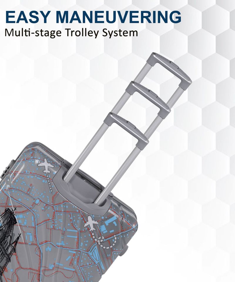 FALKON Small Cabin Suitcase 8 Wheels - Grey - Image 5
