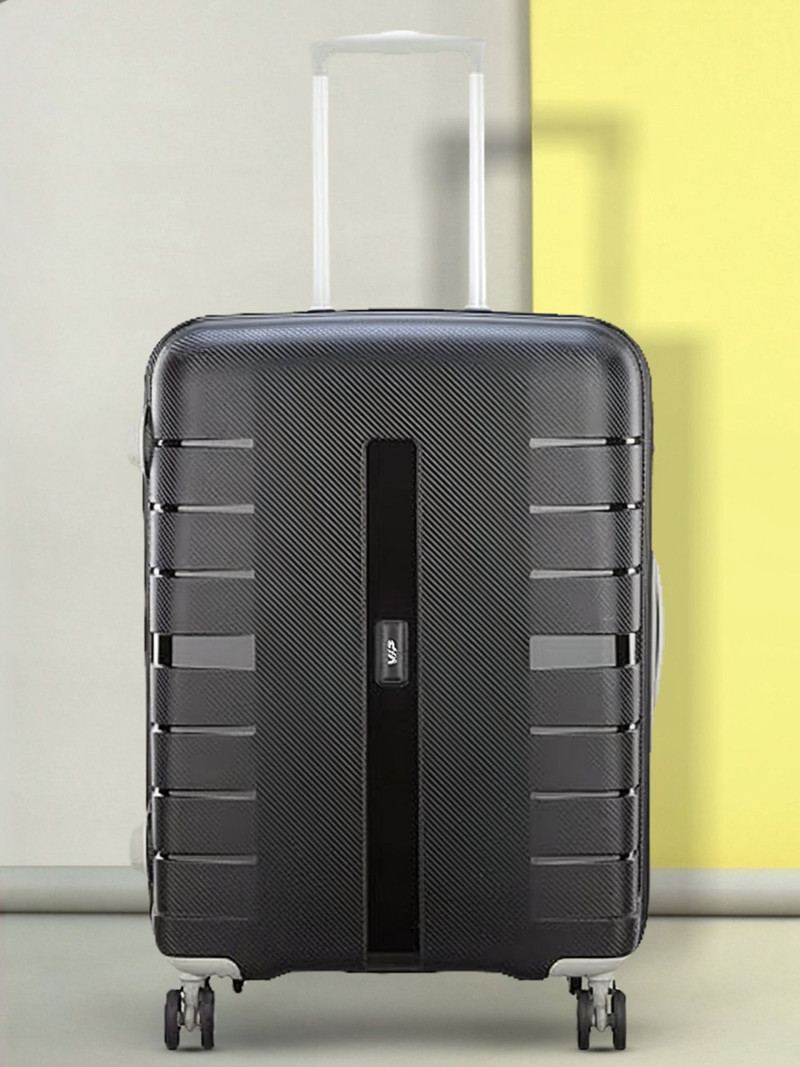 VIP VIP Medium Check-in Suitcase (67 cm) 8 Wheels - Voyager 67 - Hardbody Trolley Bag - Black
