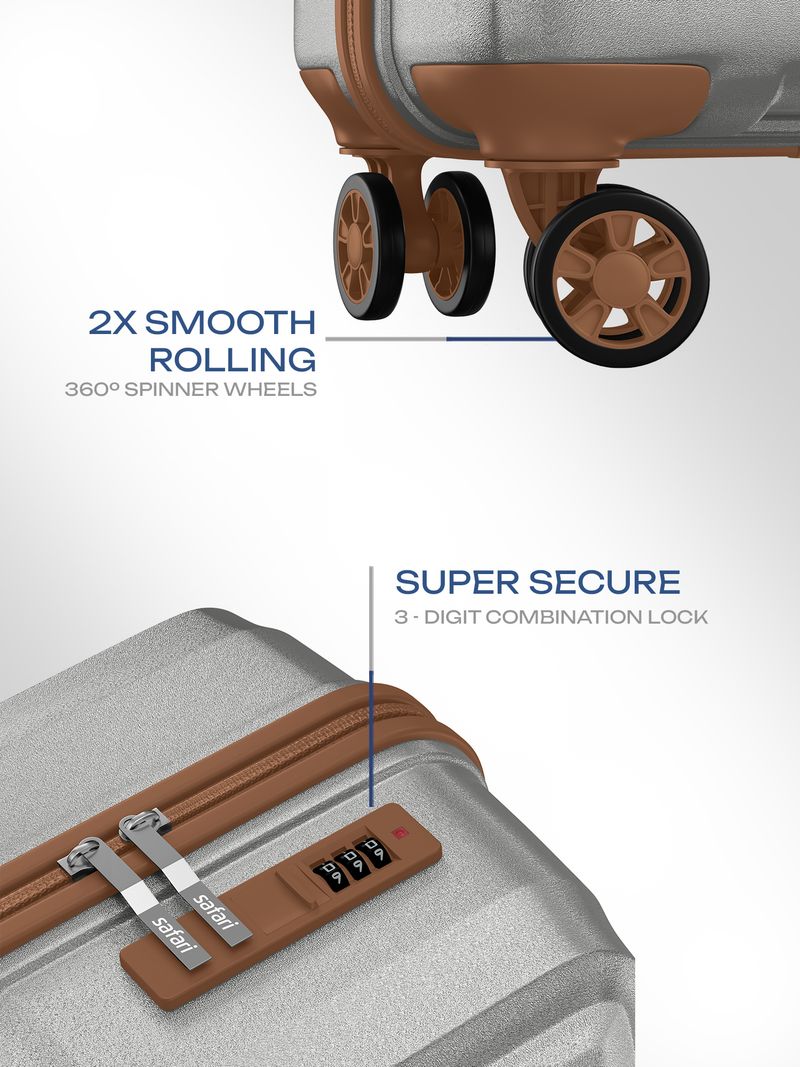 SAFARI Medium Check-in Suitcase 65 cm 8 Wheels Silver - Image 5