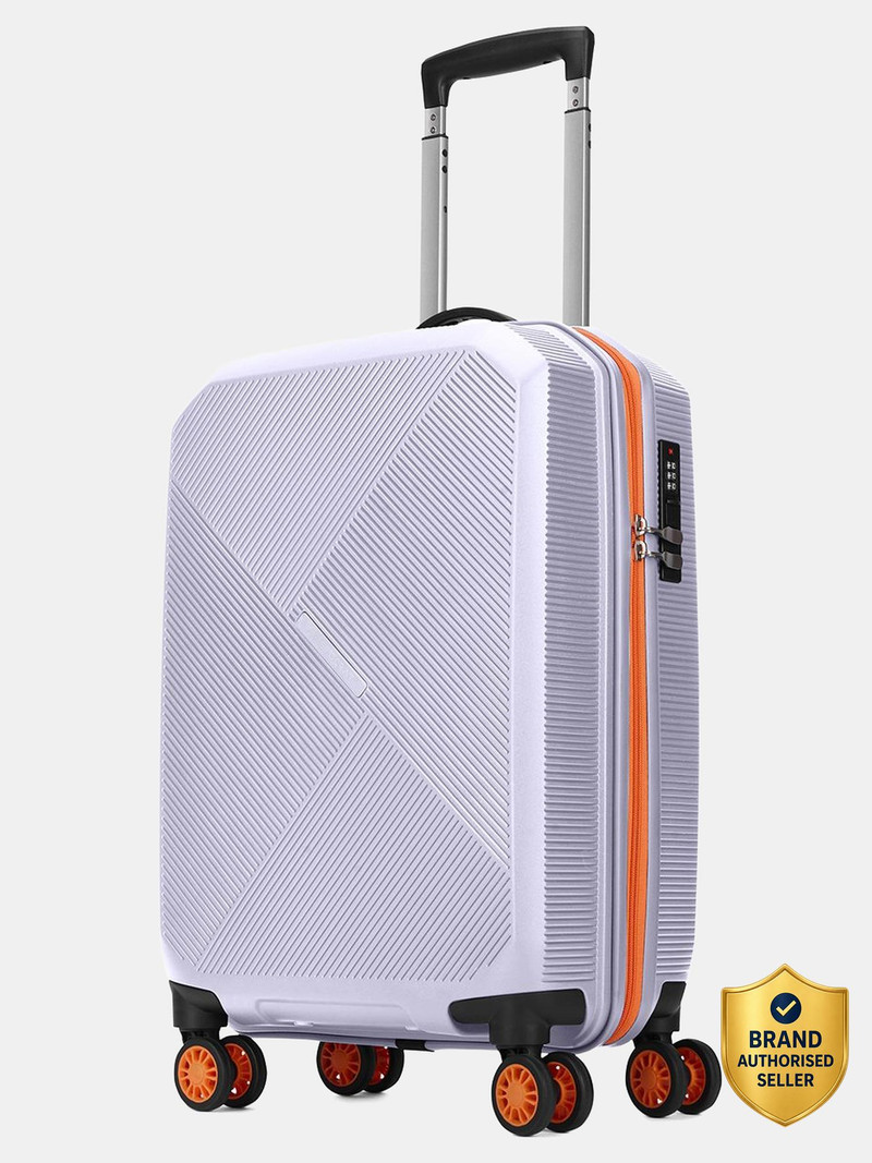 Aristocrat ARISTOCRAT Apex Hard Side Polypropylene Luggage | Trolley Bag with Combination Lock Cabin Suitcase 8 Wheels - 22 Inch