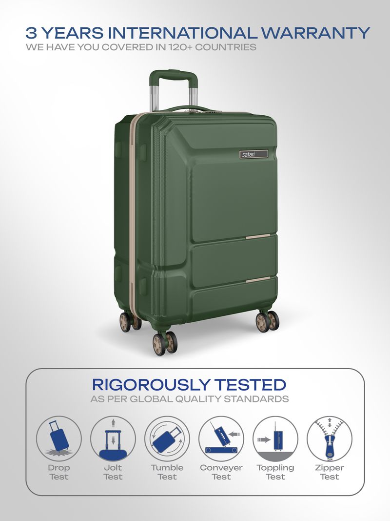 SAFARI Hard Body 3 Luggage Set 8 Wheels 55/65/77 Dusk Green - Image 6