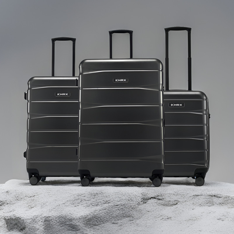 HRX HRX Hard Body Set of 3 Luggage 8 Wheels - Brute Set of 3 (Small 58cm | Medium 66cm | Large 75cm) - Grey