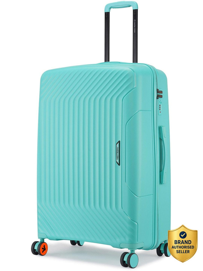 Nasher Miles NASHER MILES Coorg Hard-Sided Polypropylene Check-in Luggage Teal 75cm Trolley Bag Check-in Suitcase 8 Wheels - 28 inch