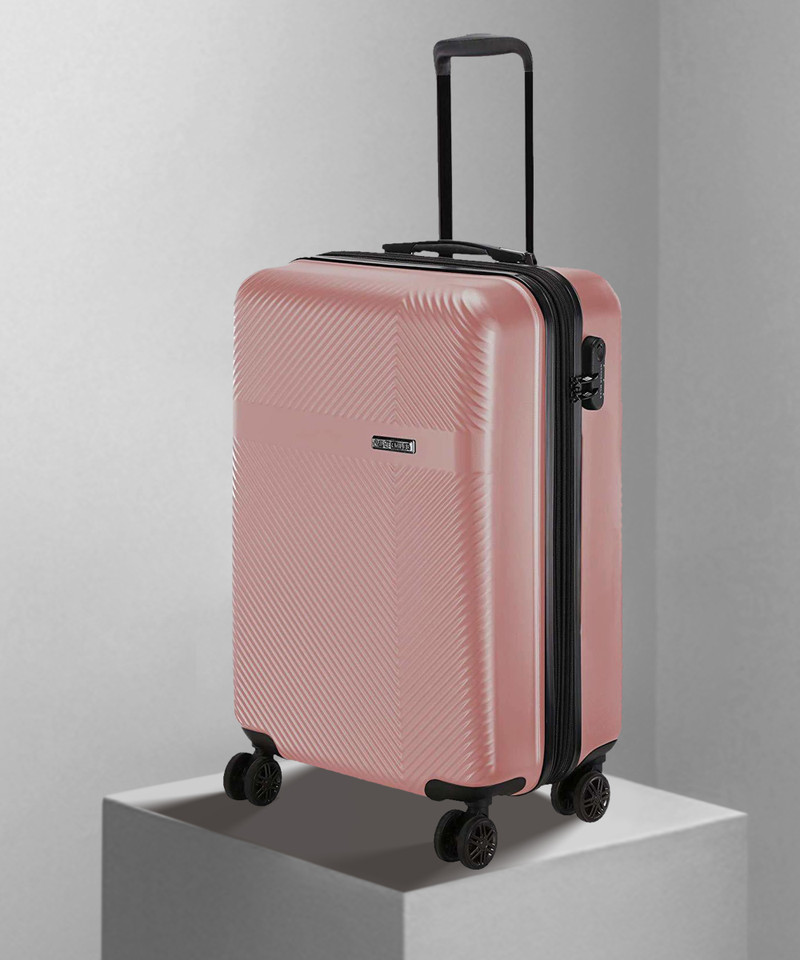 Nasher Miles NASHER MILES Small Cabin Suitcase (55 cm) 4 Wheels - Fifth Avenue Hard-Side Polycarbonate Cabin Luggage Bag Rose Gold 20 Inch | 55CM Trolley Bag - Pink