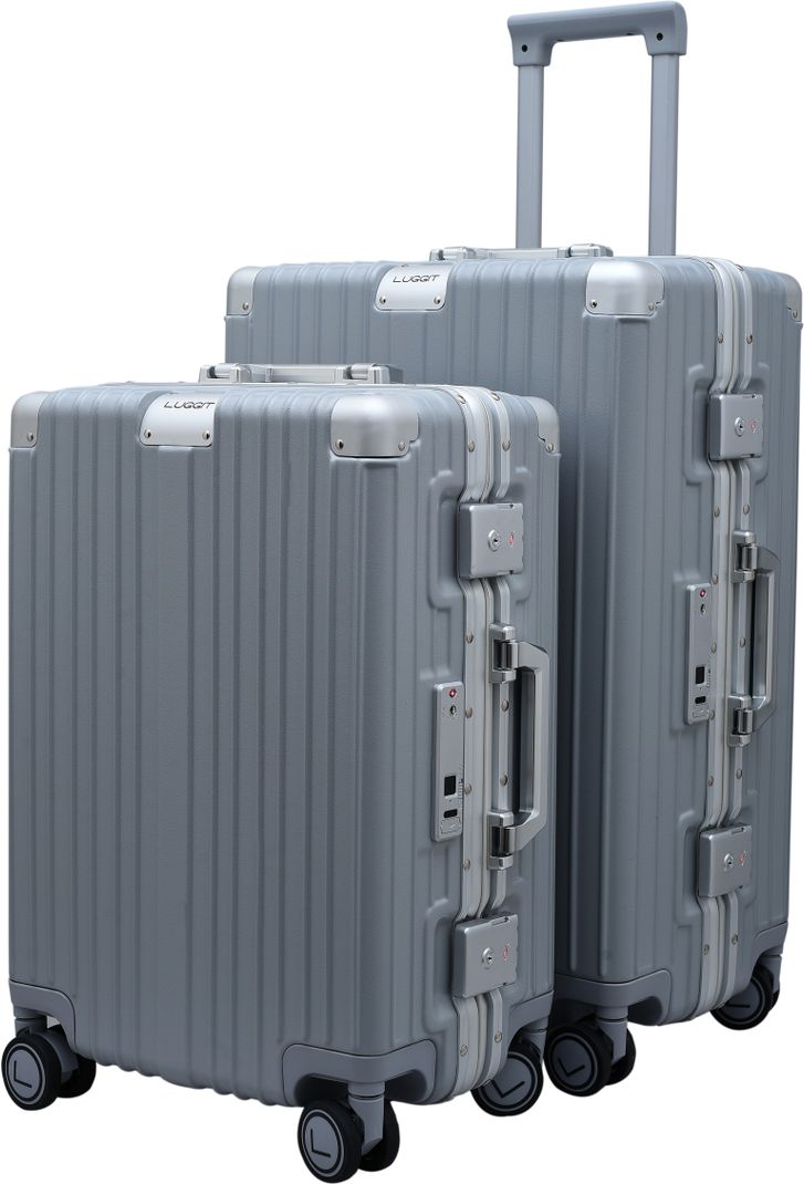 Luggit Smart Pro Max 2-Piece Hard Luggage Set, Grey - Image 3