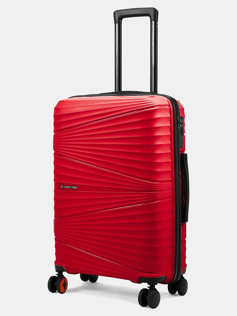 Nasher Miles NASHER MILES Medium Check-in Suitcase (65 cm) 8 Wheels - Mumbai Hard-Sided Polypropylene Shell 24 inch Trolley Bag for Travel - Red