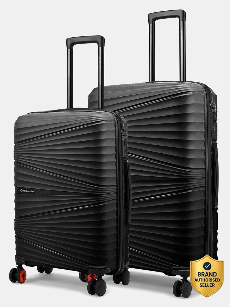 Nasher Miles NASHER MILES Hard Body Set of 2 Luggage 8 Wheels - Mumbai Hard-Side Polypropylene Shell 65 \u0026 75cm Trolley Bag for Travel