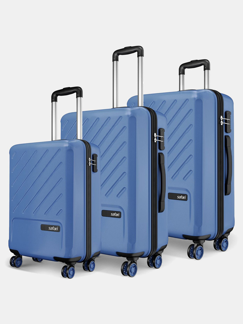 Safari SAFARI Hard Body Set of 3 Luggage 8 Wheels - Symphony - Blue