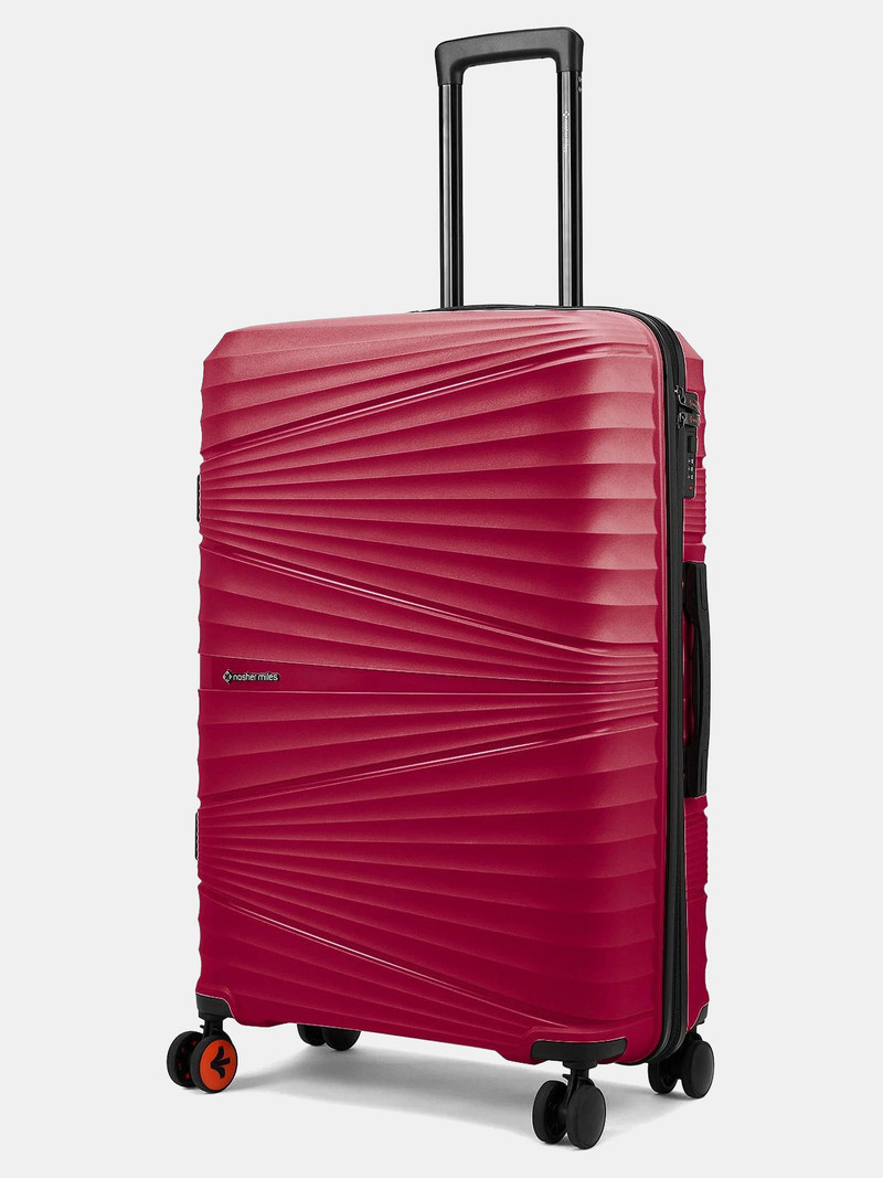 Nasher Miles NASHER MILES Large Check-in Suitcase (75 cm) 8 Wheels - Mumbai Hard-Sided Polypropylene Shell 28 inch Trolley Bag for Travel - Maroon