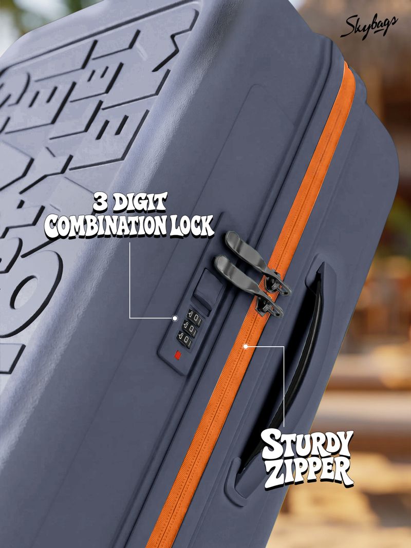 SKYBAGS Hard Body 2 Luggage Set, 8 Wheels, Blue - Image 4
