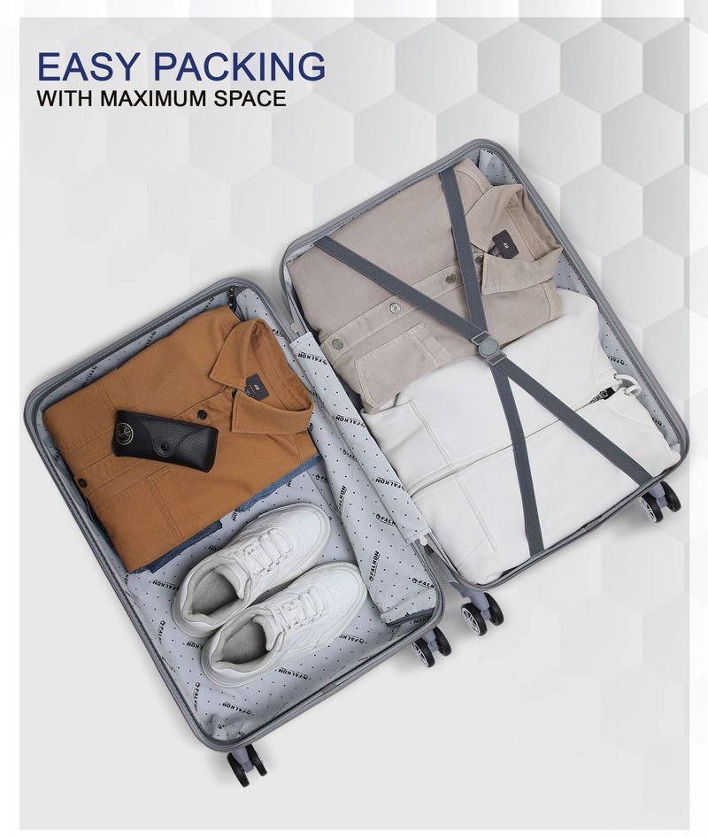 FALKON Small Cabin Suitcase 8 Wheels - Grey - Image 4