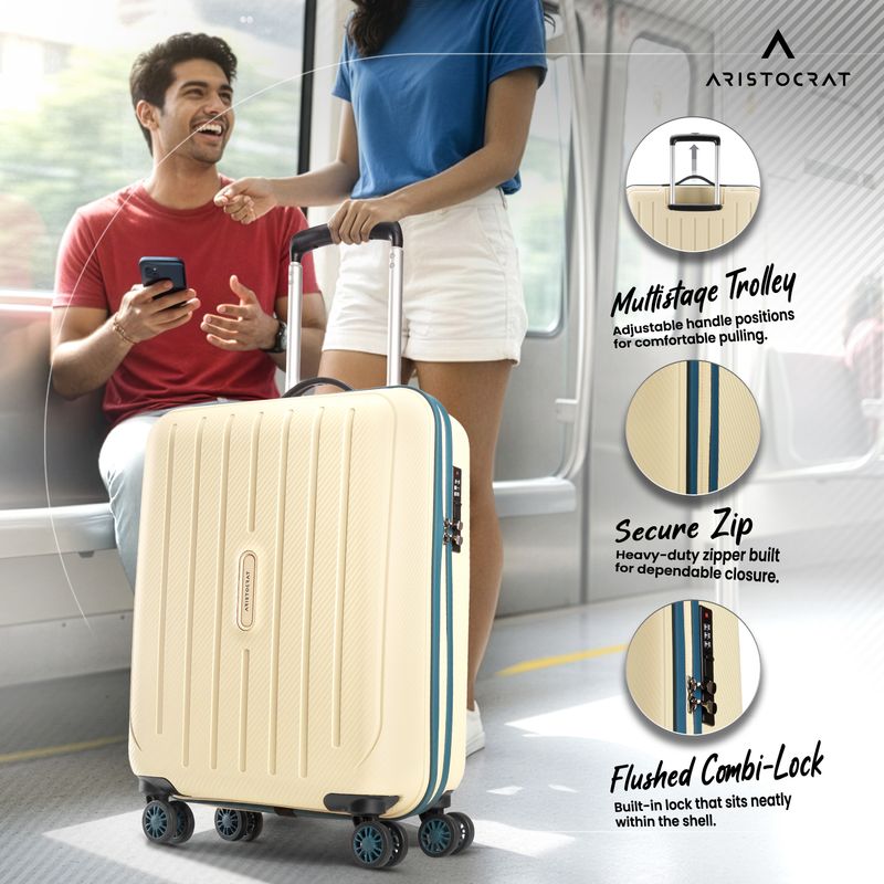 ARISTOCRAT Photon Max 55cm Gold Suitcase 4 Wheels - Image 6
