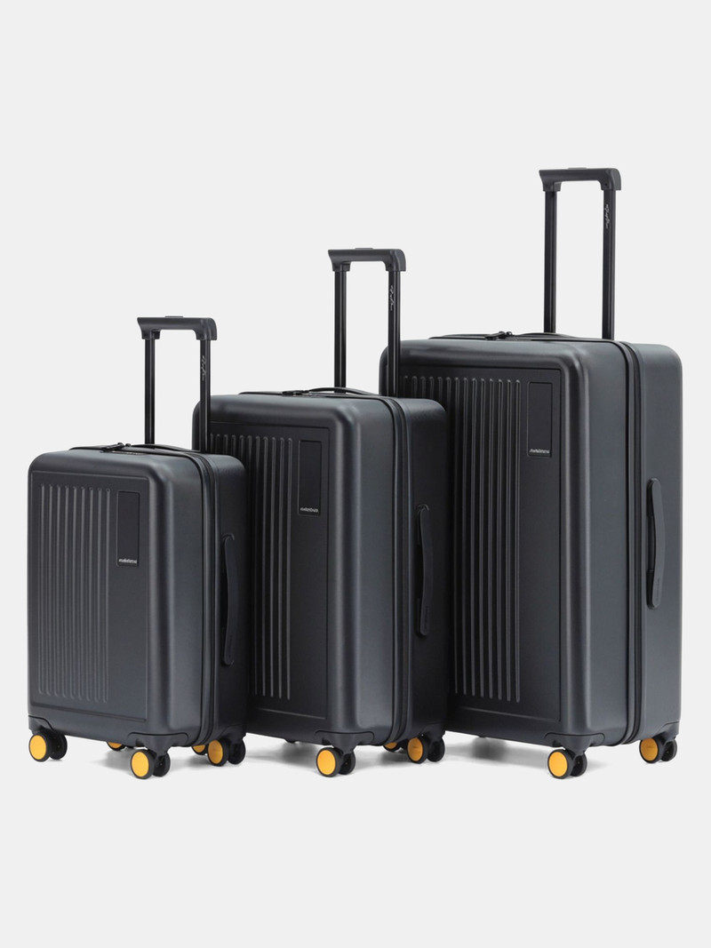 Mokobara Mokobara Hard Body Set of 3 Luggage 8 Wheels - The Transit Set of The Cabin, Medium & Large 2.0 - Black